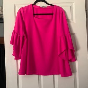 Crosby pink top, never worn, 3/4 length sleeve with ruffle, never worn